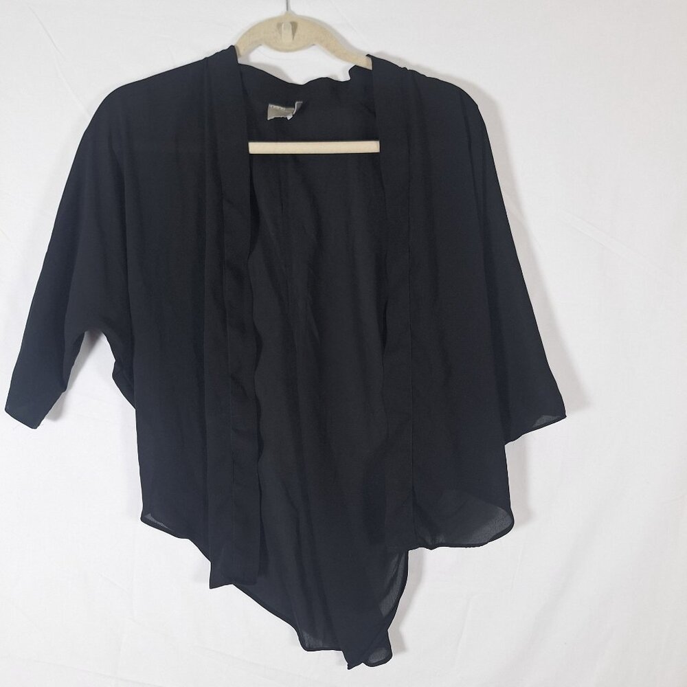 Asos black Shiffon Open Front Shirt size 4